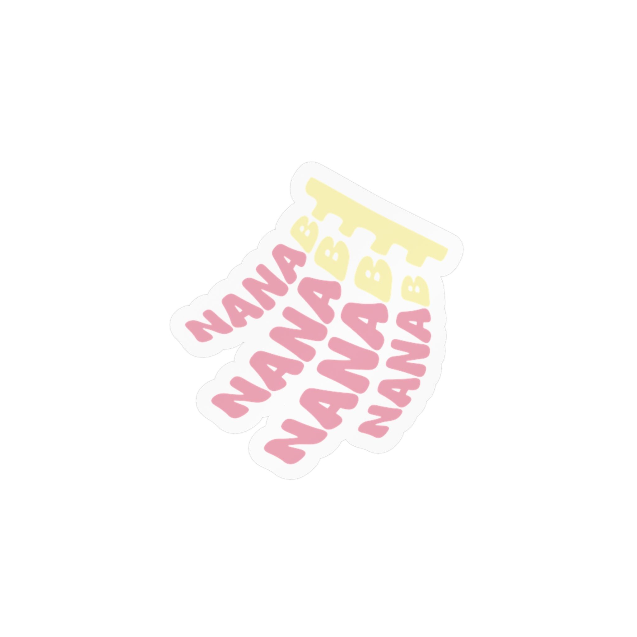 Nanab Berry Kiss-Cut Vinyl Sticker — Pastel Pink & Yellow Decal