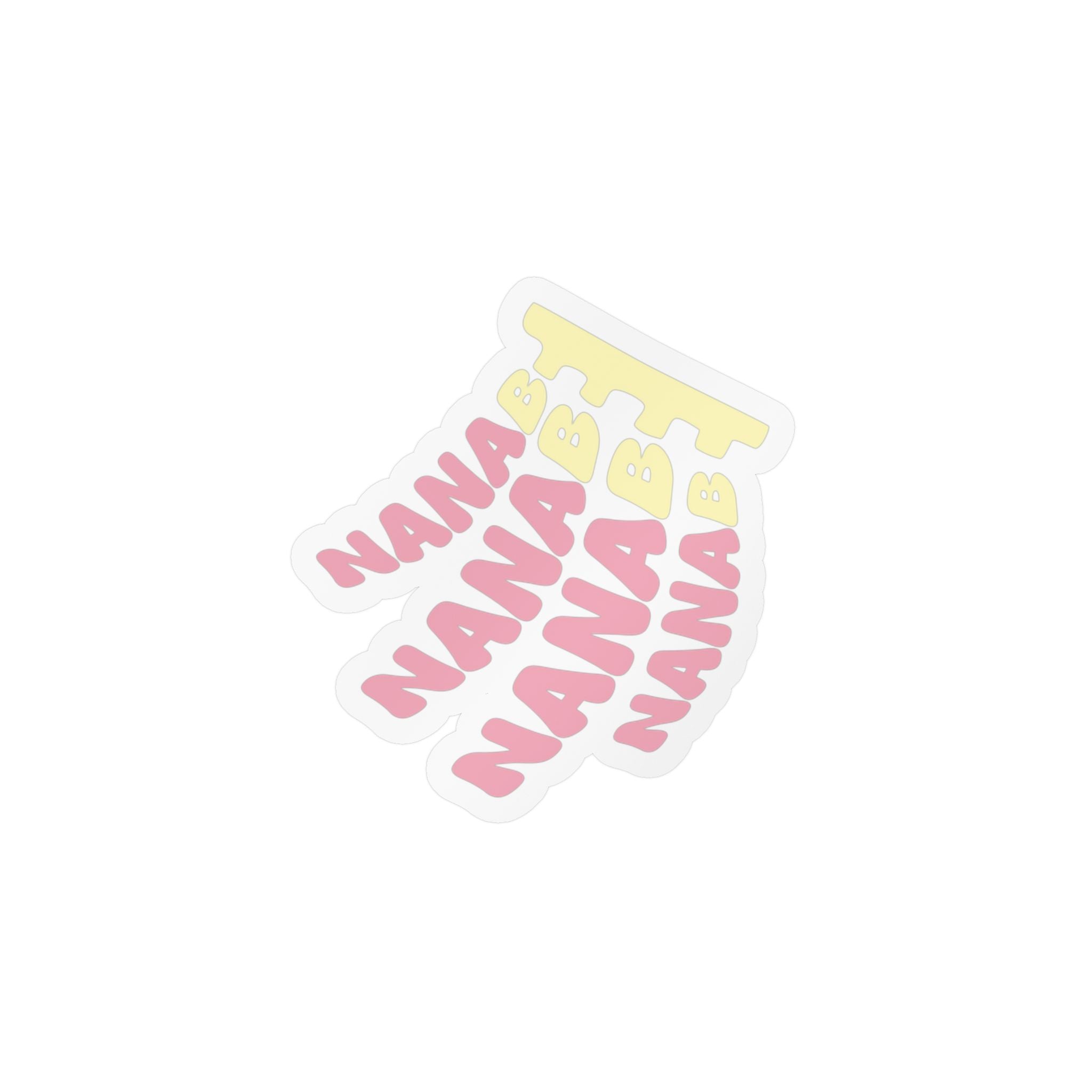 Nanab Berry Kiss-Cut Vinyl Sticker — Pastel Pink & Yellow Decal