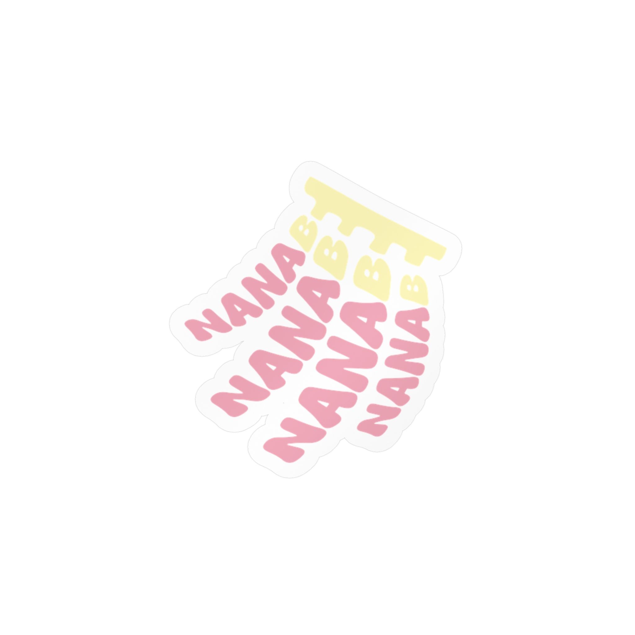 Nanab Berry Kiss-Cut Vinyl Sticker — Pastel Pink & Yellow Decal
